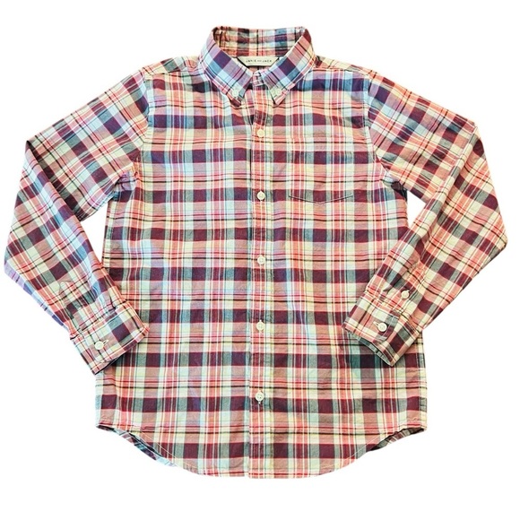 Janie and Jack Plaid Button-Down Shirt Size 8 Long Sleeve - Picture 1 of 7
